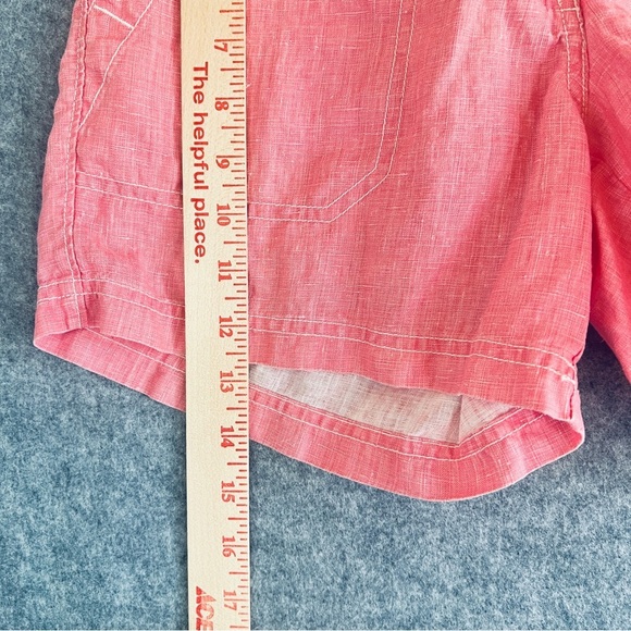 TOMMY BAHAMA Sea Glass Shorts 100% Linen Preppy Coral Pink Size 2 - Picture 8 of 12